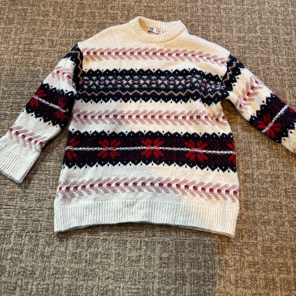 ZARA FAIR ISLE Sweater Oversized Ski COZY HOLIDAY SIZE SMALL - Picture 5 of 6